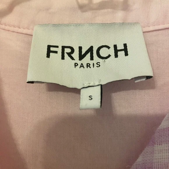 FRNCH Lavender and White Gingham Check Ruffle Dress Charleen Size Small - Picture 8 of 13